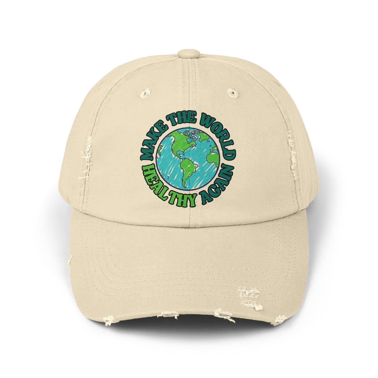 Hat - "Make the World Healthy Again” Distressed Dad Cap