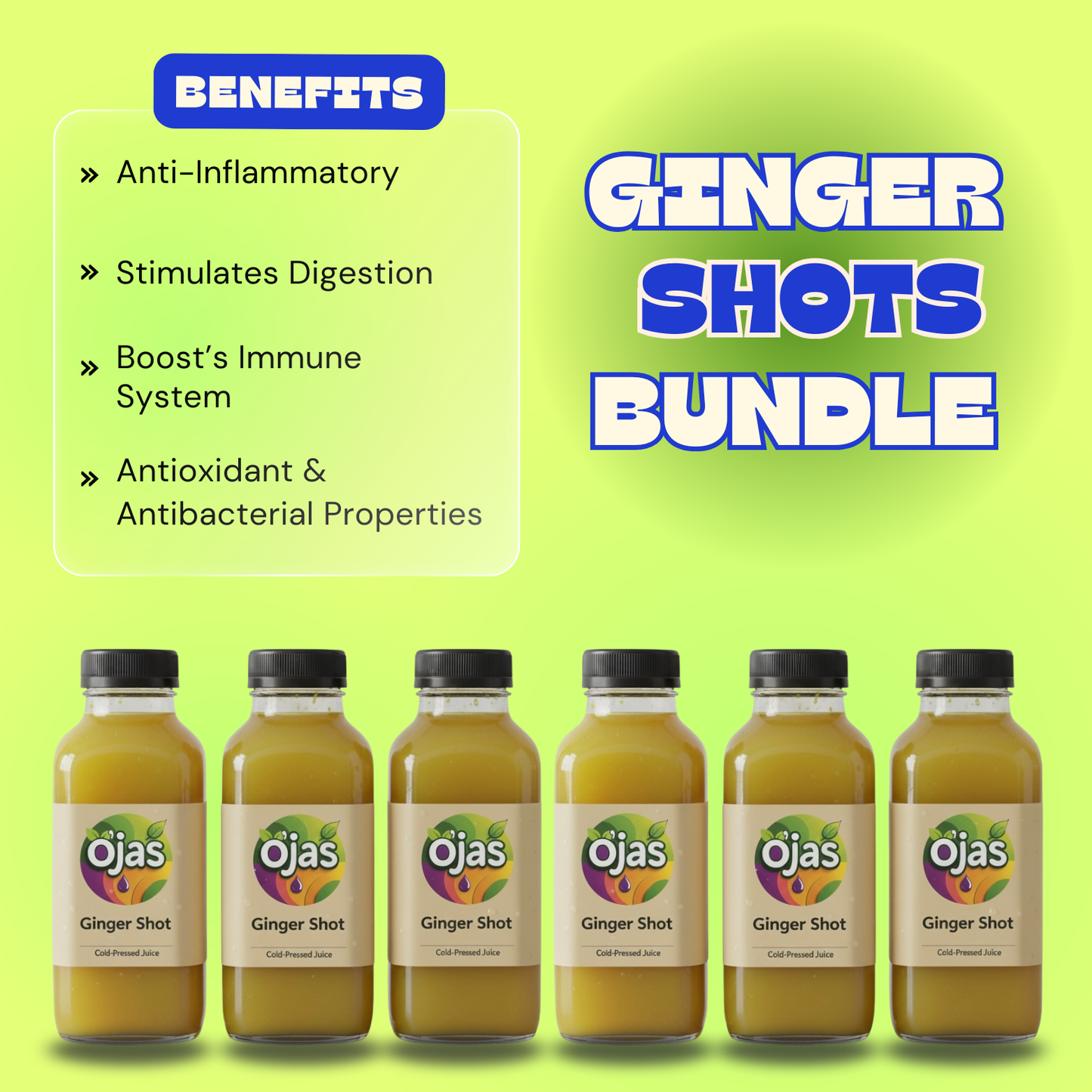O.G Shots Ginger Shots - 6 Pack BUNDLE